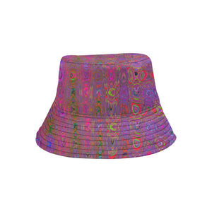 Bucket Hats | Psychedelic Groovy Magenta Retro Atomic Waves