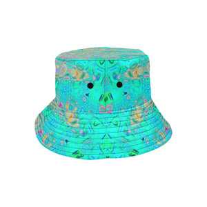 Bucket Hats | Groovy Abstract Retro Rainbow Atomic Waves