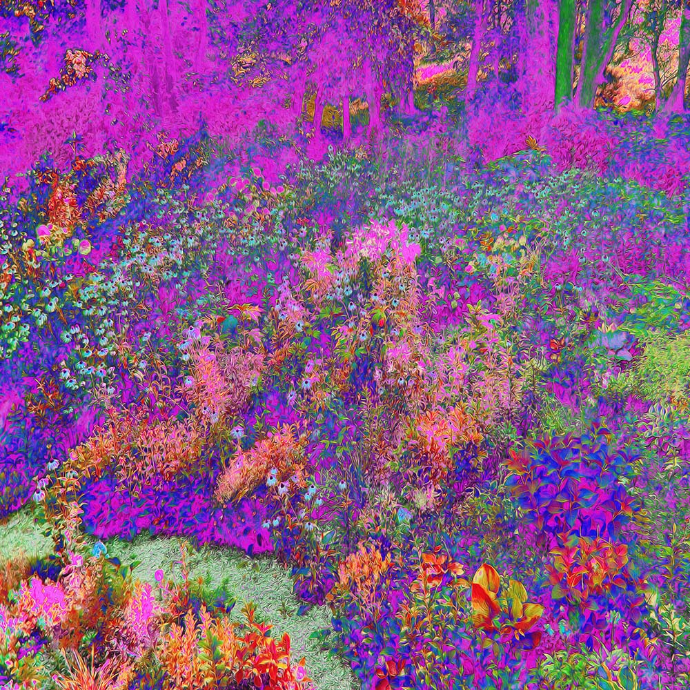 Men's Leggings - Cool Purple Panoramic Garden Flowers View