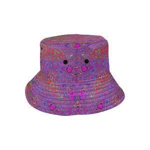 Bucket Hats | Psychedelic Groovy Magenta Retro Atomic Waves