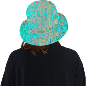 Bucket Hats | Groovy Abstract Retro Rainbow Atomic Waves