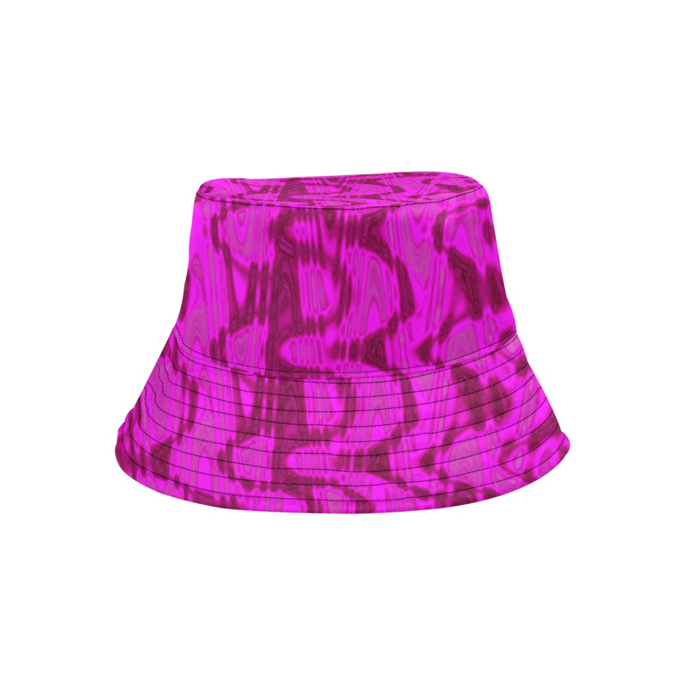 Bucket Hats | Cool Magenta Abstract Tie Dye Retro Waves