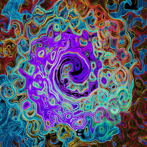 Leggings for Women - Purple Colorful Groovy Abstract Retro Liquid Swirl