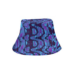 Bucket Hats | Cool Purple and Blue Abstract Tie Dye Retro Waves