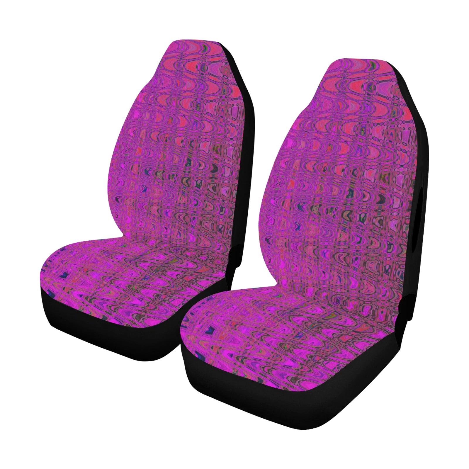 Car Seat Covers | Abstract Magenta Retro Boomerang Waves