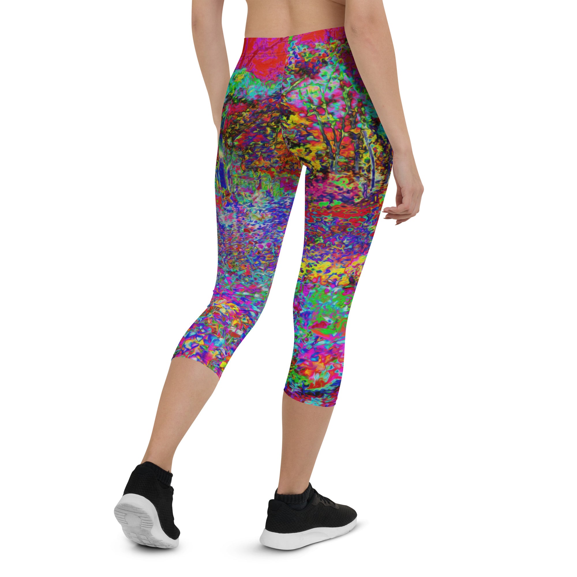 Capri Leggings - Psychedelic Impressionistic Garden Landscape