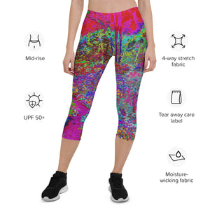 Capri Leggings - Psychedelic Impressionistic Garden Landscape