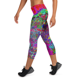 Capri Leggings - Psychedelic Impressionistic Garden Landscape