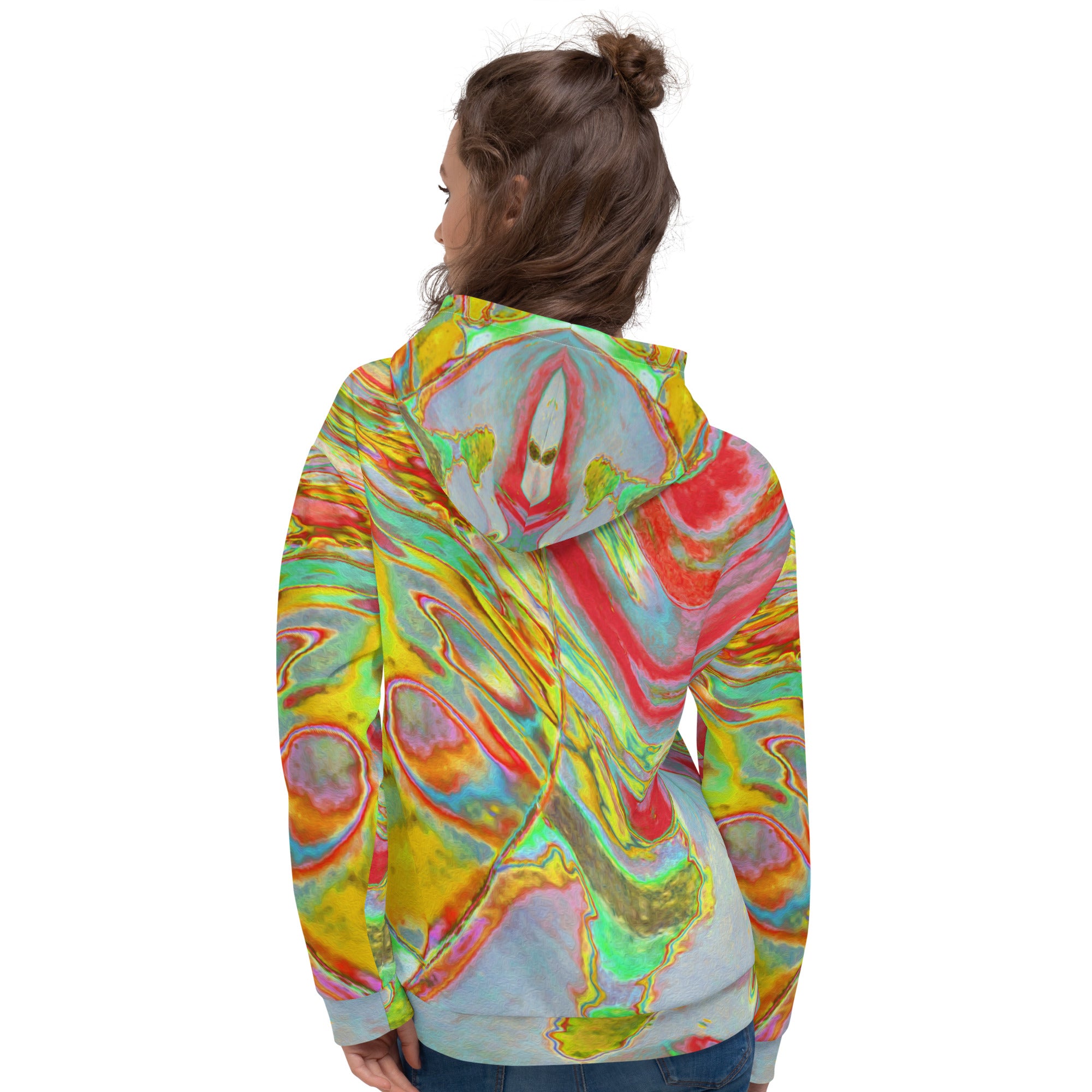 Unisex Hoodie | Cool Abstract Yellow and Red Groovy Retro