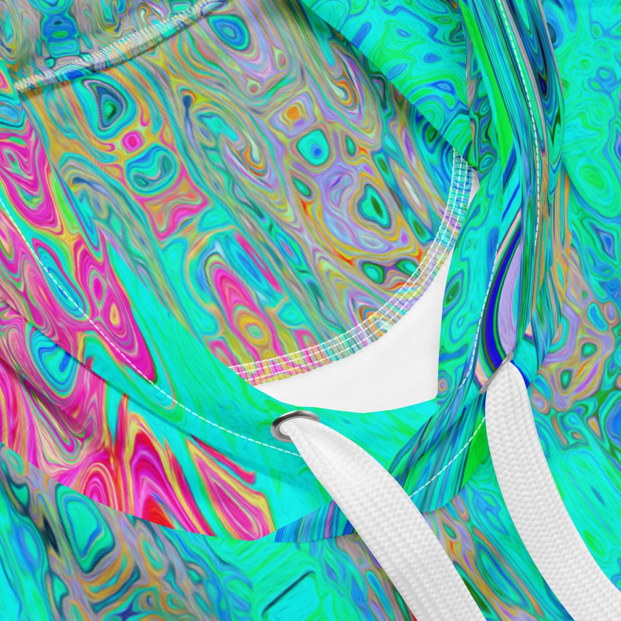 Unisex Hoodie | Groovy Abstract Retro Rainbow Atomic Waves
