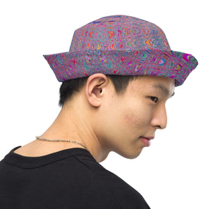 Reversible Bucket Hat | Abstract Kaleidoscopic Retro Boomerang Waves