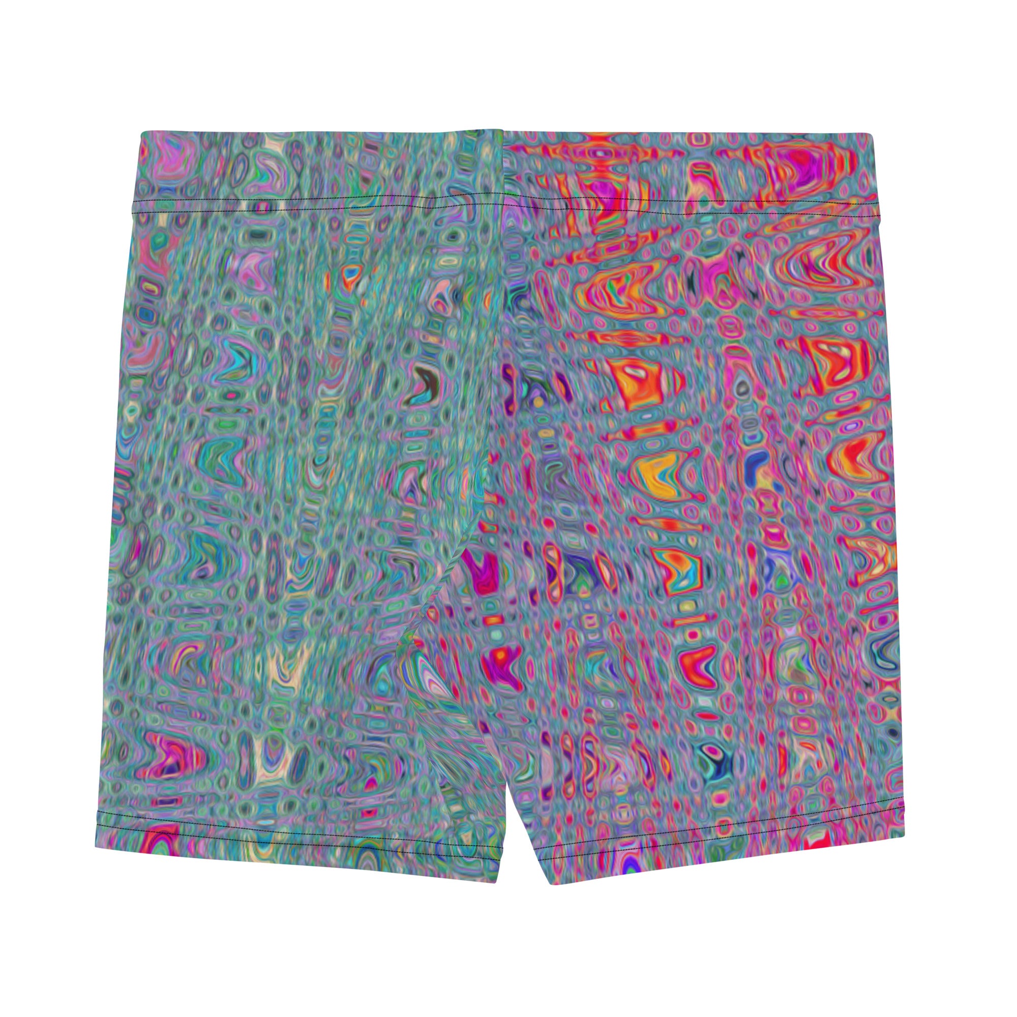 Spandex Shorts | Abstract Kaleidoscopic Retro Boomerang Waves
