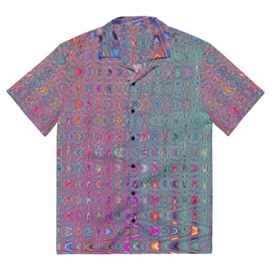 Unisex Button Shirts | Abstract Kaleidoscopic Retro Boomerang Waves