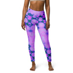 Yoga Leggings for Women | Abstract Hot Pink Wavy Tie Dye Clouds