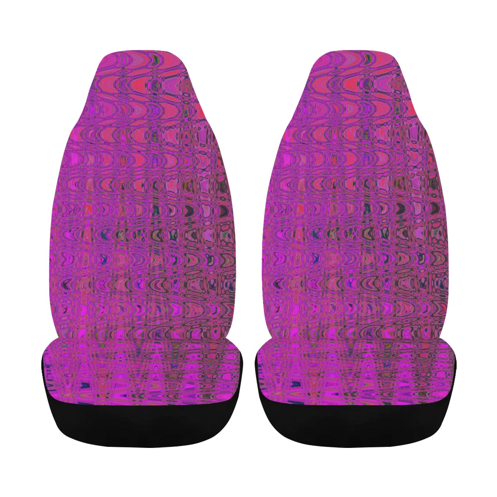 Car Seat Covers | Abstract Magenta Retro Boomerang Waves