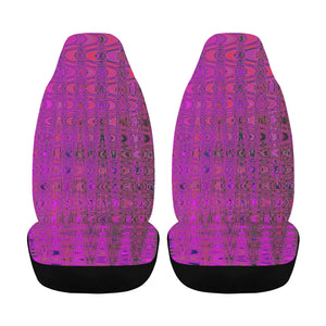 Car Seat Covers | Abstract Magenta Retro Boomerang Waves