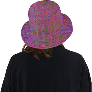 Bucket Hats | Psychedelic Groovy Magenta Retro Atomic Waves