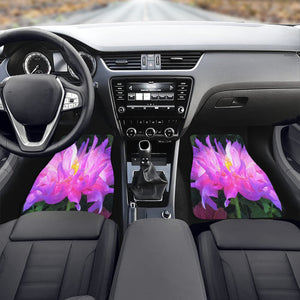 Car Floor Mats - Stunning Pink and Purple Cactus Dahlia - Front Set of 2
