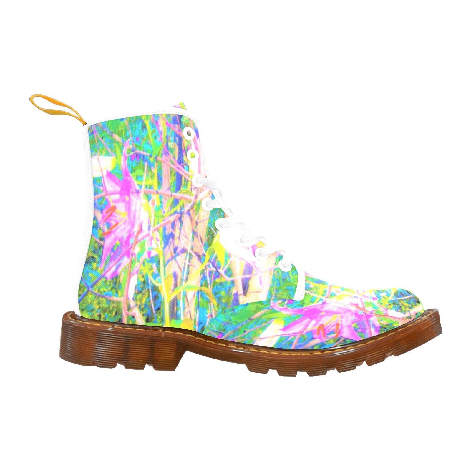 Boots for Women, Abstract Oriental Lilies in My Rubio Garden - White