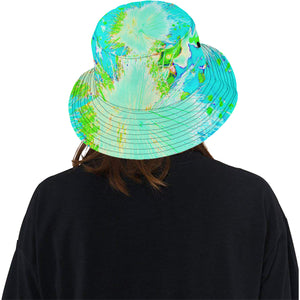 Bucket Hats, Psychedelic Aqua and Lime Green Milkweed