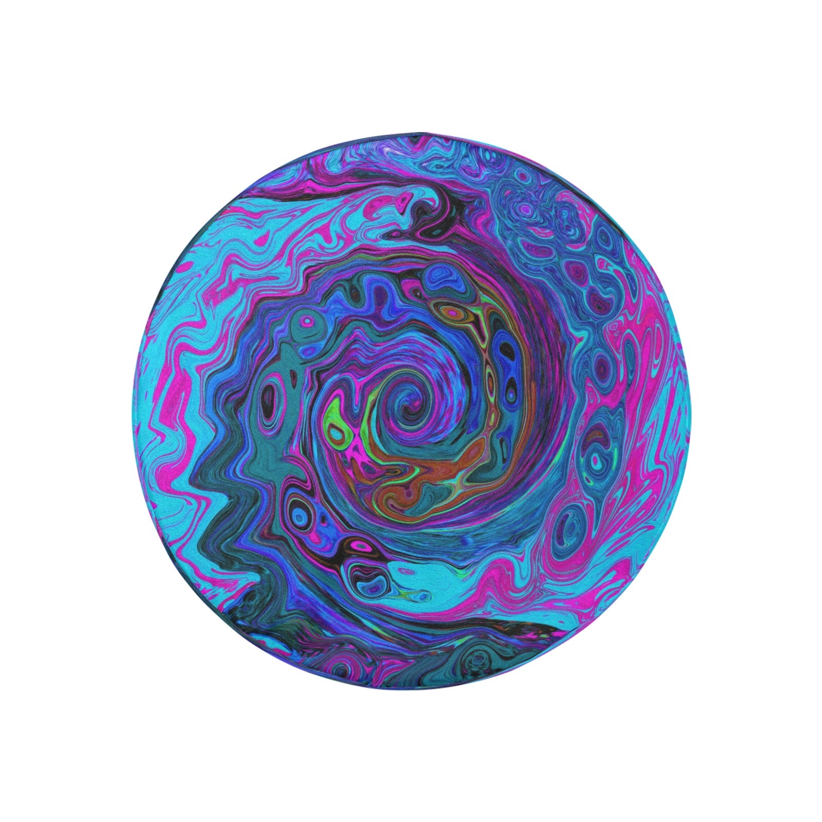 Spare Tire Covers, Groovy Abstract Retro Blue and Purple Swirl - Small