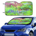 Auto Sun Shades, Green Spring Garden Landscape with Peonies