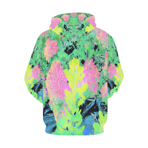 Hoodies for Women, Pink Hydrangea Garden with Yellow Foliage