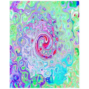 Posters for Teens, Groovy Abstract Retro Pink and Green Swirl