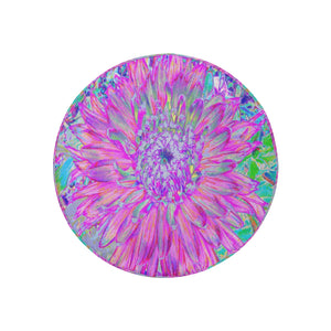 Spare Tire Covers, Cool Pink Blue and Purple Artsy Dahlia Bloom - Small