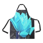 Apron with Pockets, Cool Ice Blue Double Knockout Rose