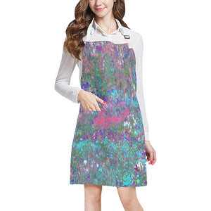 Apron with Pockets, My Rubio Garden Landscape in Blue and Berry