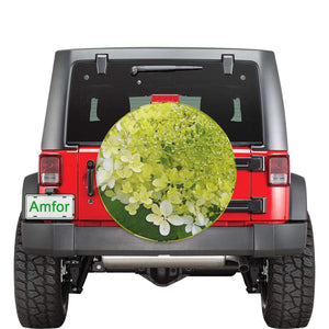 Spare Tire Covers, Elegant Chartreuse Green Limelight Hydrangea - Medium