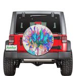 Spare Tire Covers, Stunning Watercolor Rainbow Cactus Dahlia - Small