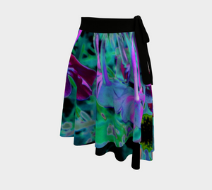 Artsy Wrap Skirts, Dramatic Red, Purple and Pink Garden Flower