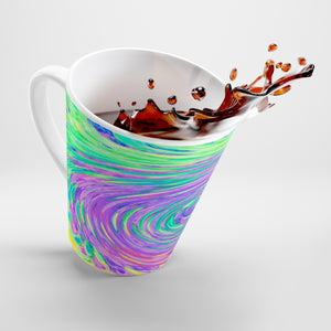 Latte mug, Turquoise Blue and Purple Abstract Swirl