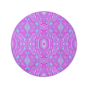 Spare Tire Covers, Trippy Hot Pink and Aqua Blue Abstract Pattern - Large