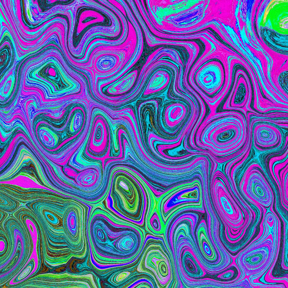 Marbled Magenta and Lime Green Groovy Abstract Art by My Rubio Garden
