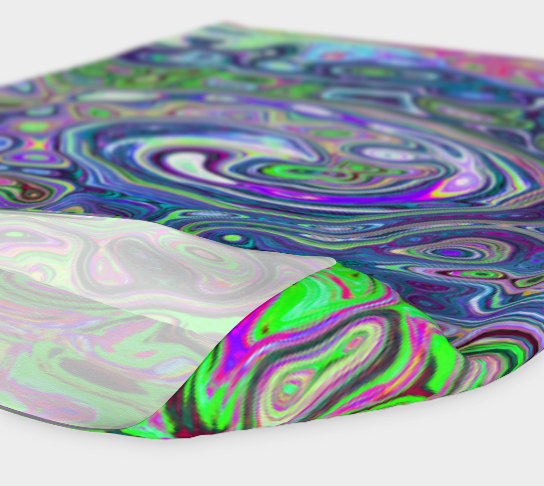 Headbands for Women, Marbled Lime Green and Purple Abstract Retro Swirl