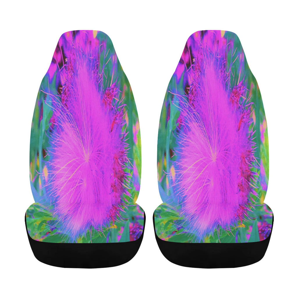Car Seat Covers, Psychedelic Nature Ultra-Violet Purple Milkweed