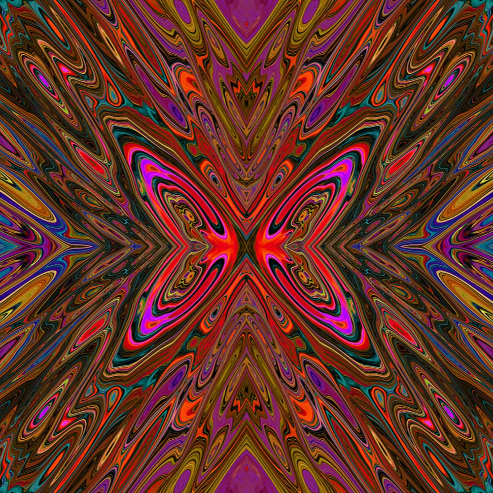 Abstract Trippy Orange and Magenta Butterfly by My Rubio Garden