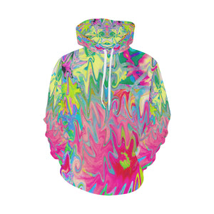Hoodies for Women, Colorful Flower Garden Abstract Collage