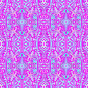 Midi Dress, Trippy Hot Pink and Aqua Blue Abstract Pattern