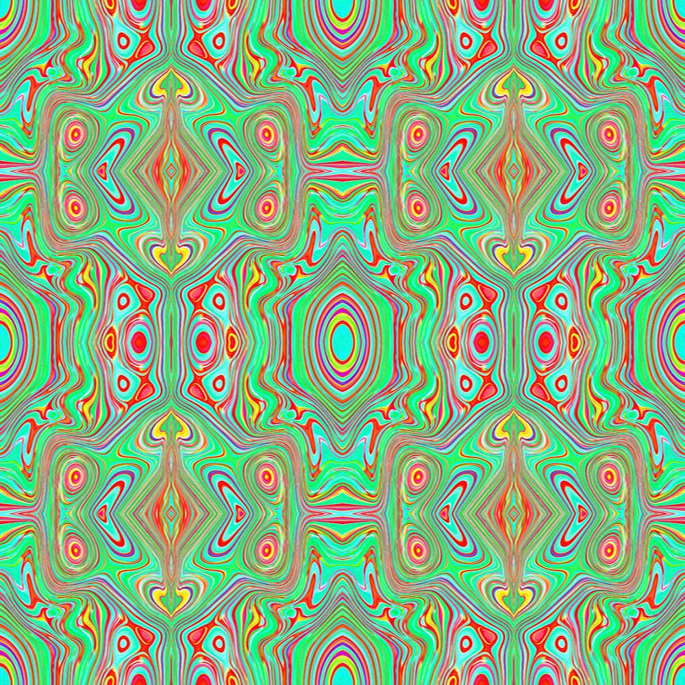 Men's Leggings, Trippy Retro Orange and Lime Green Abstract Pattern