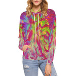 Hoodies for Women, Psychedelic Magenta and Yellow Dahlia Flower
