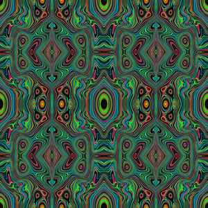 Capri Leggings - Trippy Retro Black and Lime Green Abstract Pattern