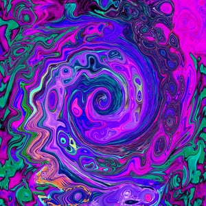Bodycon Dress, Groovy Abstract Retro Magenta and Purple Swirl