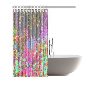 Shower Curtains, Psychedelic Tropical Festival Garden Sunrise