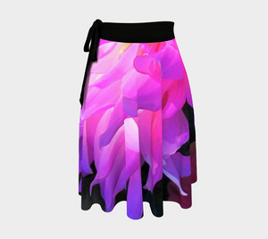Artsy Wrap Skirt, Stunning Pink and Purple Cactus Dahlia