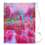 Large Laundry Bags, Impressionistic Red and Pink Garden Landscape