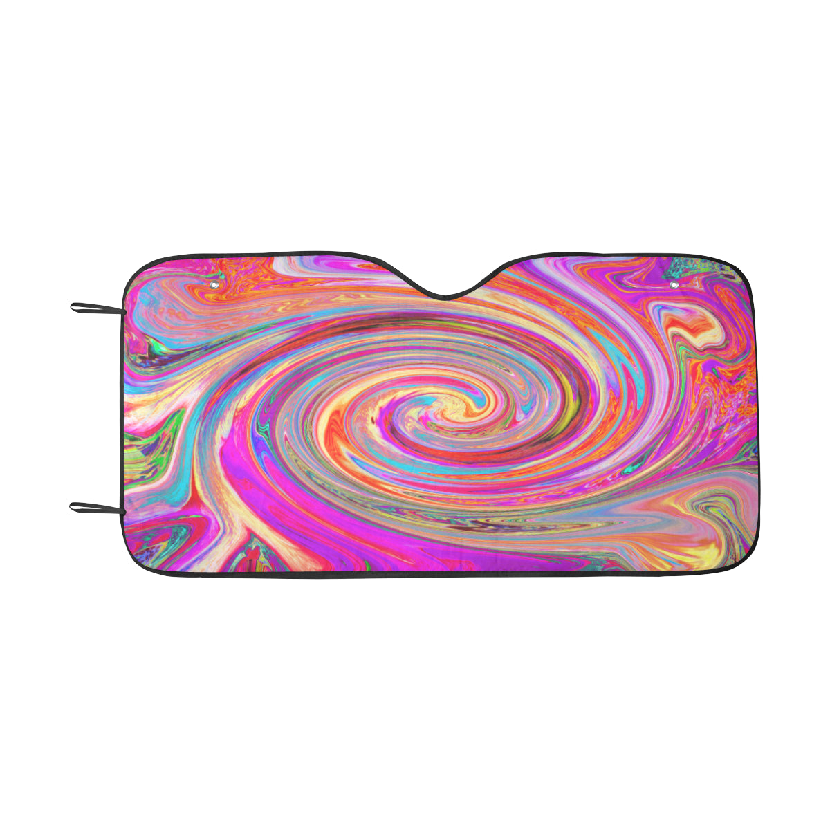 Auto Sun Shades, Colorful Rainbow Swirl Retro Abstract Design